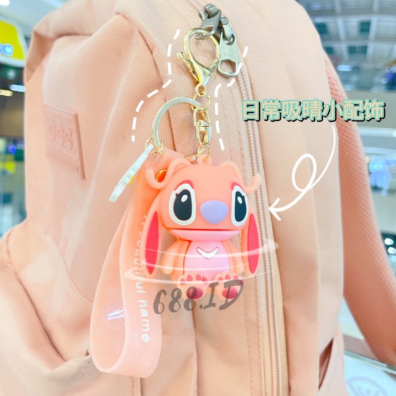 Gantungan Kunci Karakter Stitch Keychain Lucu Bahan PVC Untuk Aksesoris Tas Wanita Gantungan Kunci Motor Mobil GT 03