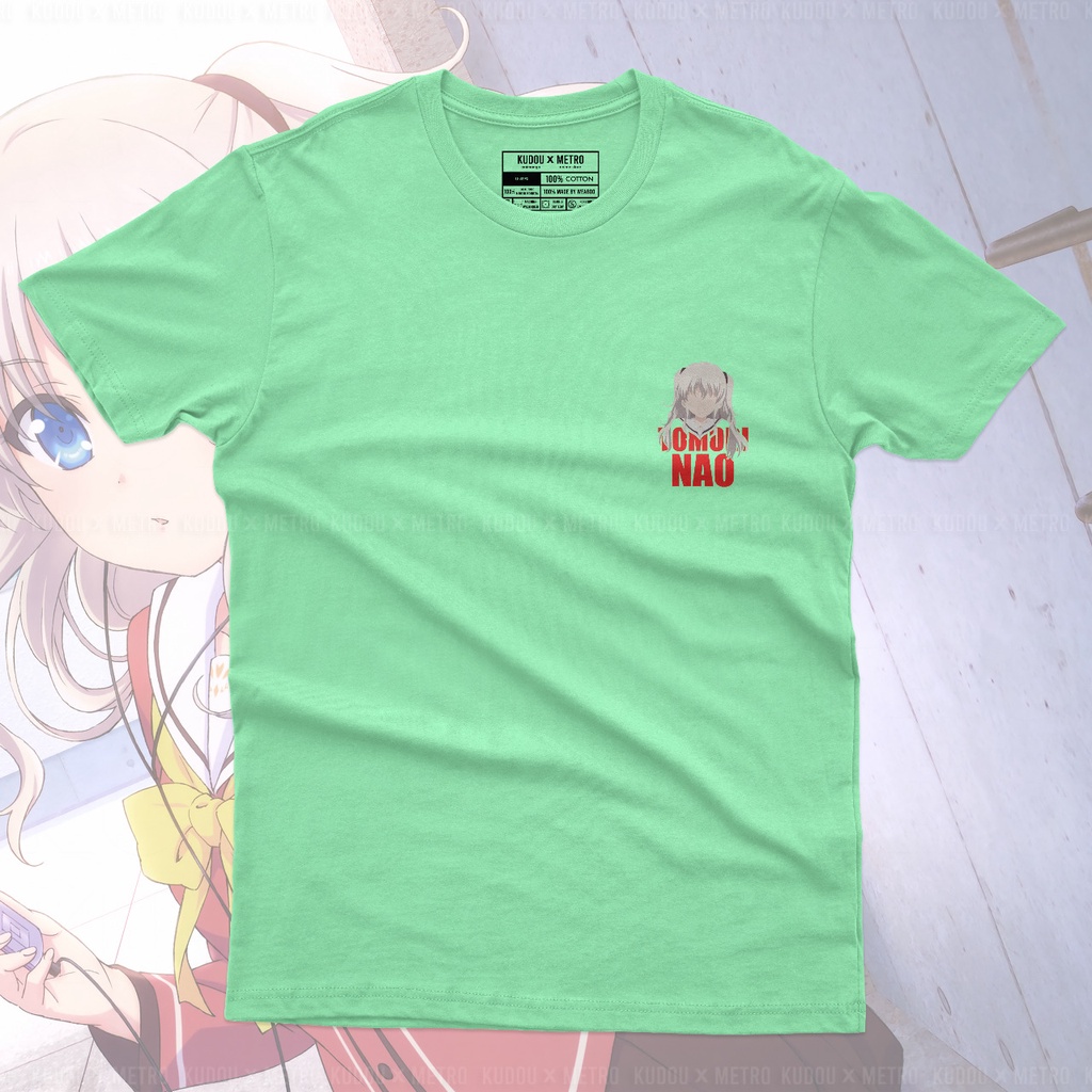 Tshirt Tomori Nao Head Portrait Green Anime Manga Charlotte Premium Unisex