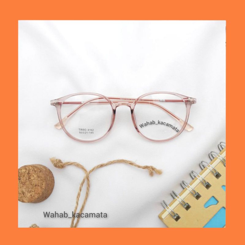 kacamata 8162 bulat lentur free lensa