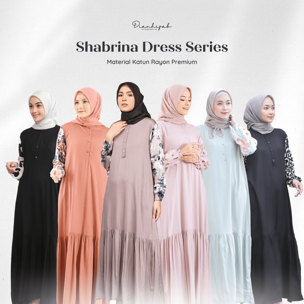 Gamis Dewasa Homey Dress Shabrina Series By Dianhijab.id - Bahan Rayon Viscose Premium Gamis Dewasa Luxury Gamis Pengajian Adem Nyaman Dipakai - Bisa COD