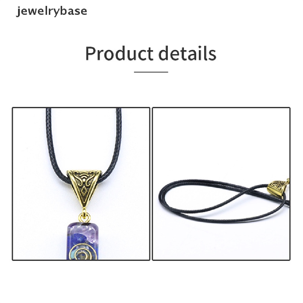 Kalung Rantai Liontin Batu Kristal Orgonit Energi Orgonite Hex Piramida 7 Chakra Untuk Pria