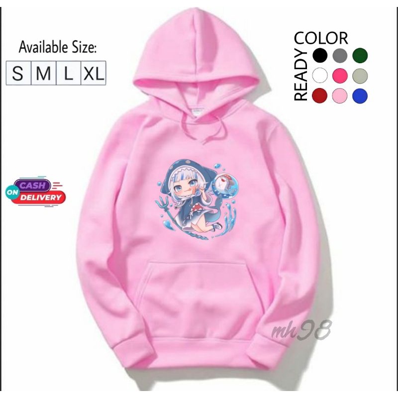 Jaket Hoodie Sweater Anak Perempuan 1-12 Tahun Gawr Gura Gawgura Anime Cosplay/Jaket Gawr Gura Anime
