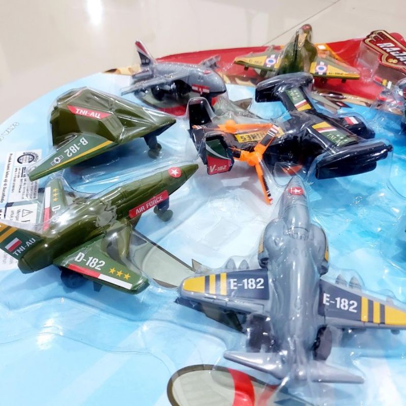 Mainan Rajawali Set Pesawat Jet AU Plane Model Militer Anak Laki Cowok