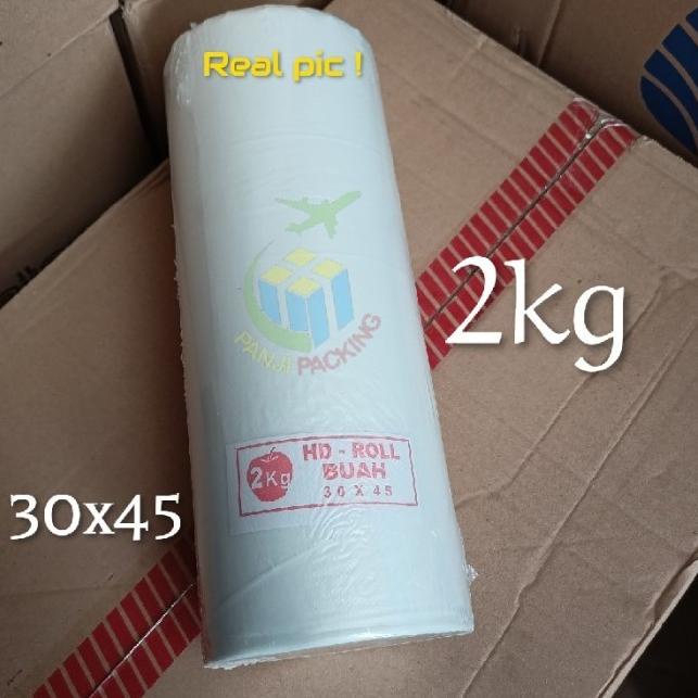 

Kantong Buah Sayur Telur Plastik Fotocopy HD Rol 30x45 supermarket 2kg