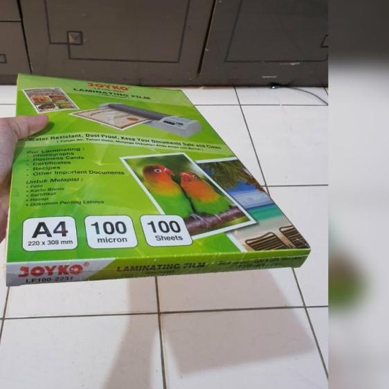 

plastik plastic laminating joyko a4 100 micron laminasi panas
