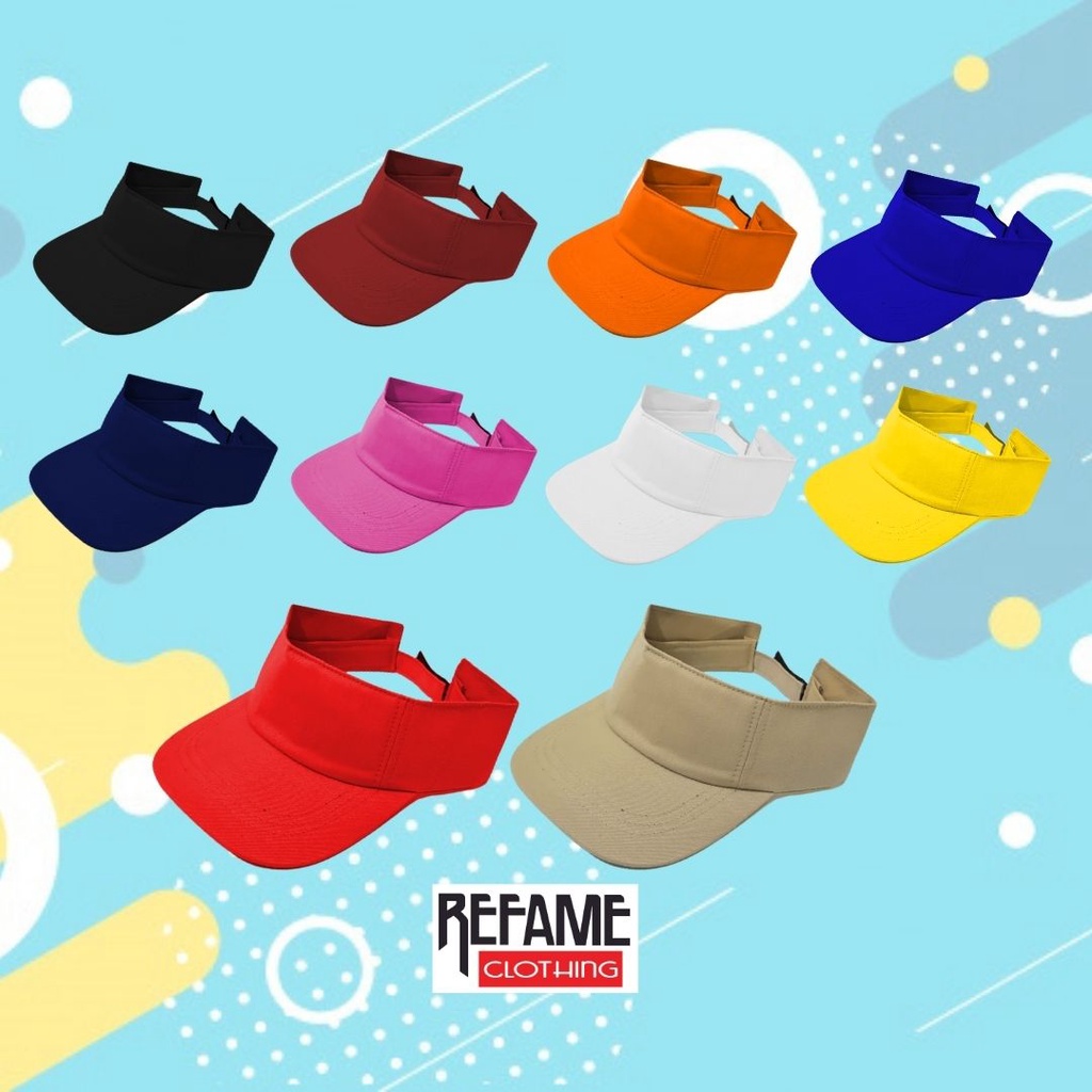 Topi Olahraga Sport Senam Sepeda Golf Zumba Lari Visor Tenis Pria Wanita Dewasa Warna Polos Putih Hitam Kream Cream Merah Marun Biru Navy Pink Kuning