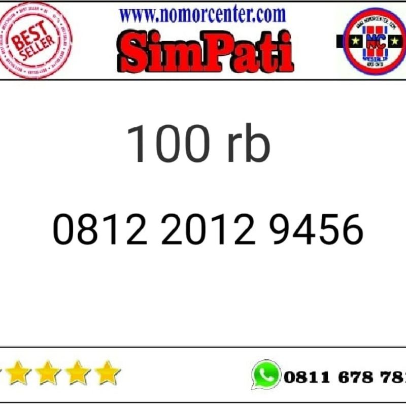 Kartu Perdana Simpati 0812 2012 9xxx Seri UrutNaik 456 Rapi B11