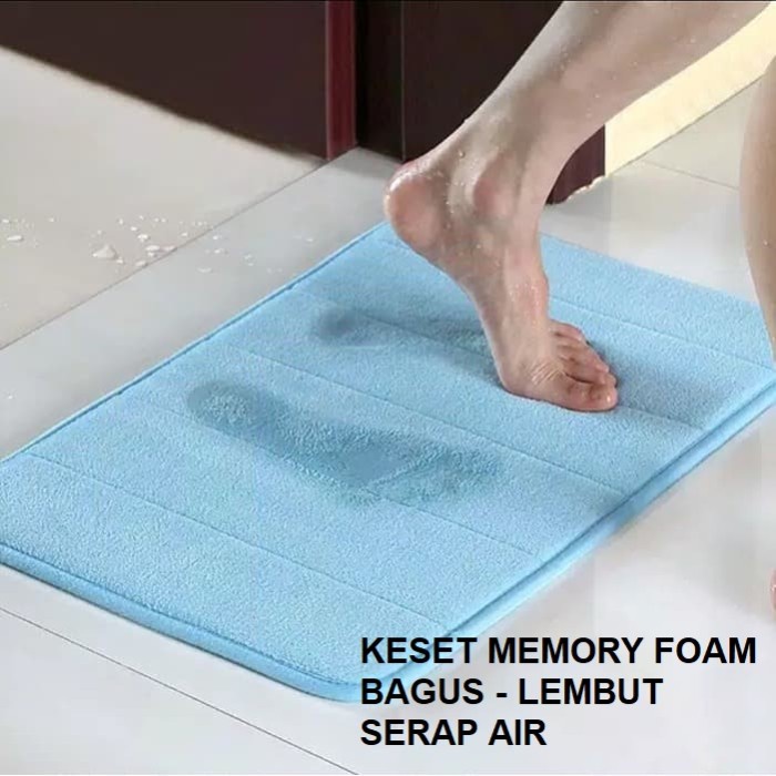 Keset MEMORY FOAM Kamar Mandi ANTI SLIP Serap Air LEMBUT BAGUS