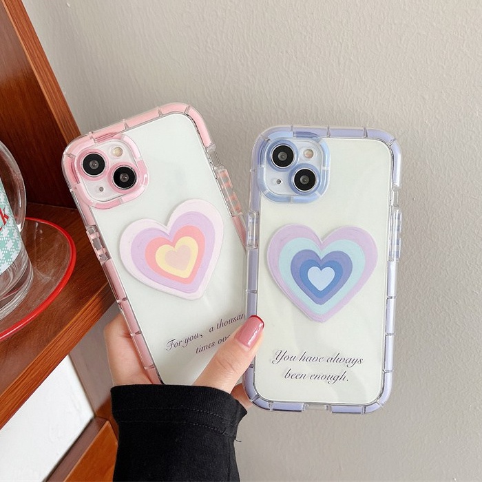 Bersinar Pada Malam Hari Bercahaya Soft Case untuk IPhone 14 Plus Xr Xs Max Ip Apple IPhone 11 12 13 14 Pro Max Wanita Lucu INS Cover Ungu Pink Lovely