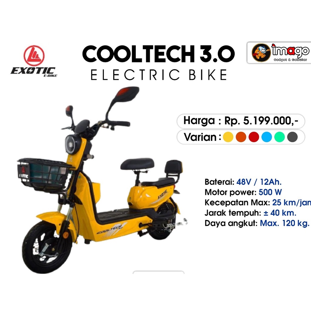 SEPEDA LISTRIK EXOTIC COOLTECH 3.0