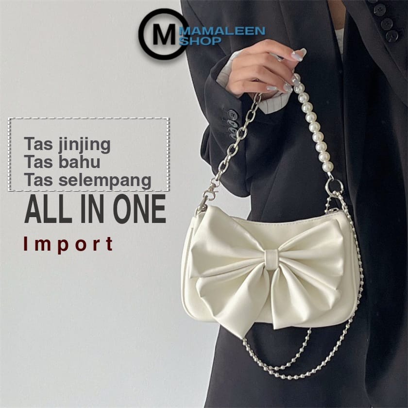 Tas Wanita Jinjing Bahu Selempang Kecil Kulit Tali Rantai Pendek dan Panjang Import 127GM8968