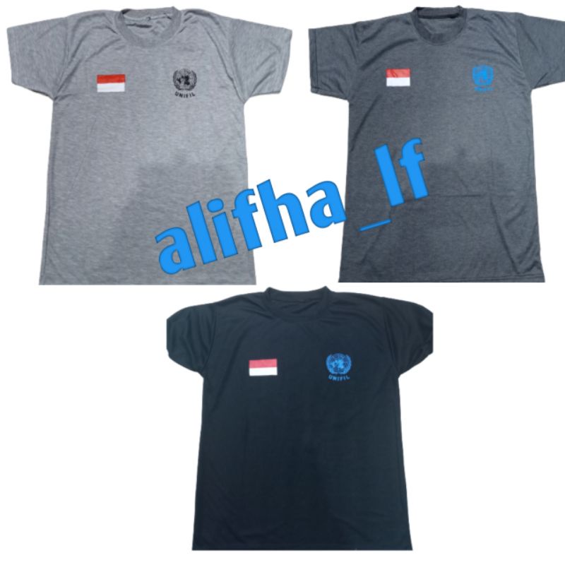 KAOS SABLON UNIFIL HIJAU/HITAM/MISTY GELAP/MISTY TERANG