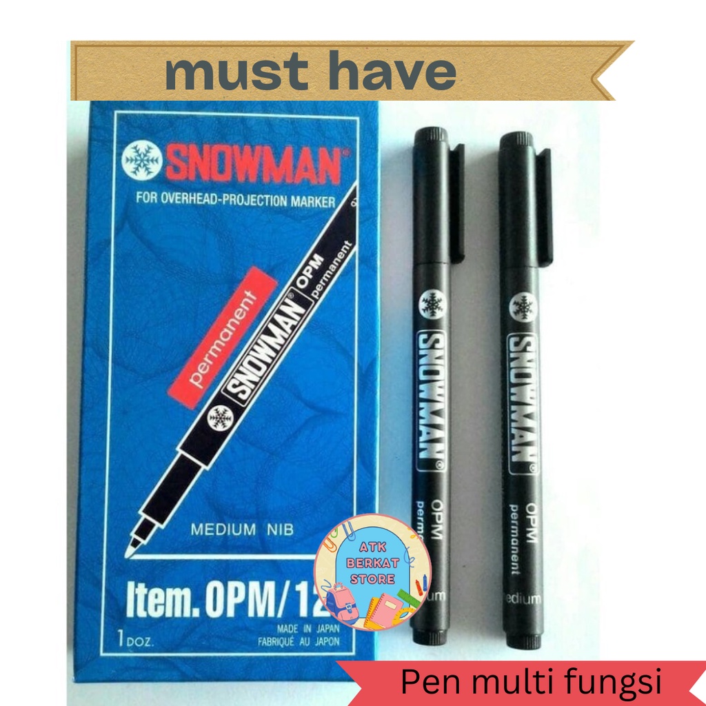 

[1 pcs] Spidol Pen pulpen Permanent multi fungsi Snowman OHP