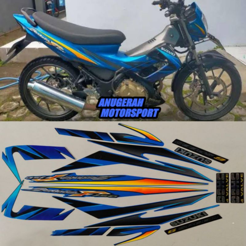 striping/ sticker lis satria Fu 2008 biru hitam ckd