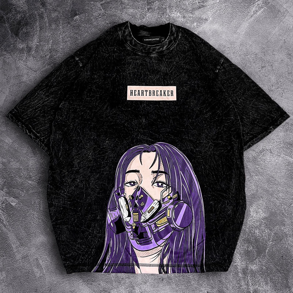 [Oversize] BAJU KAOS OVERSIZE WASH / OVERSIZE T-SHIRT WASH "heartbreaker"