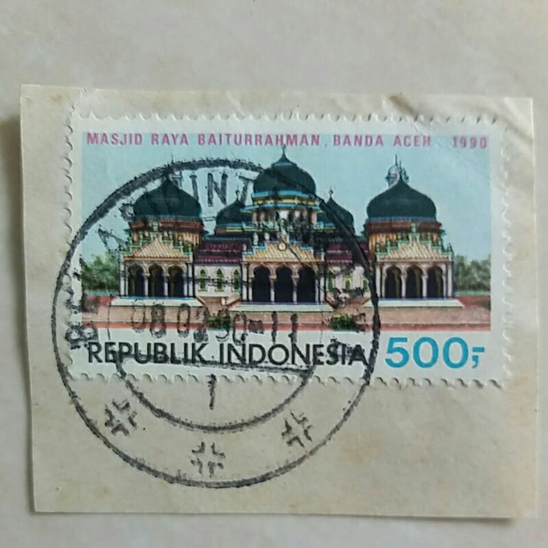 

(K14) Cap Pos Jelas Perangko Pariwisata 1990 500 Rupiah Used