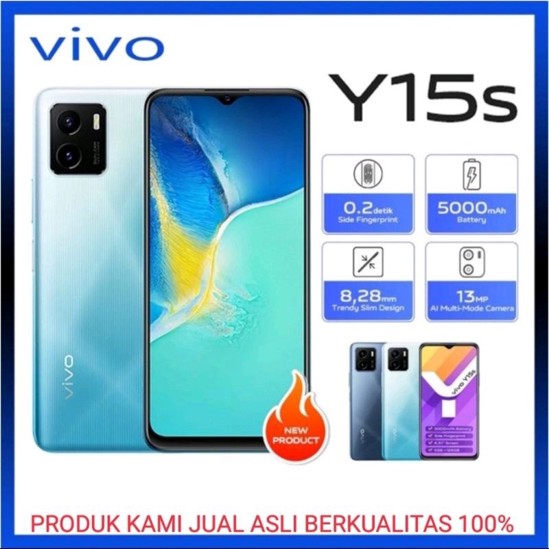 HP VIVO Y15s ORI RAM 8/256GB &amp; 6/128GB [5000mAh+Camera 13MP®MediaTek Helio P35-Layar6,51 inchi] GARANSI 1TAHUN