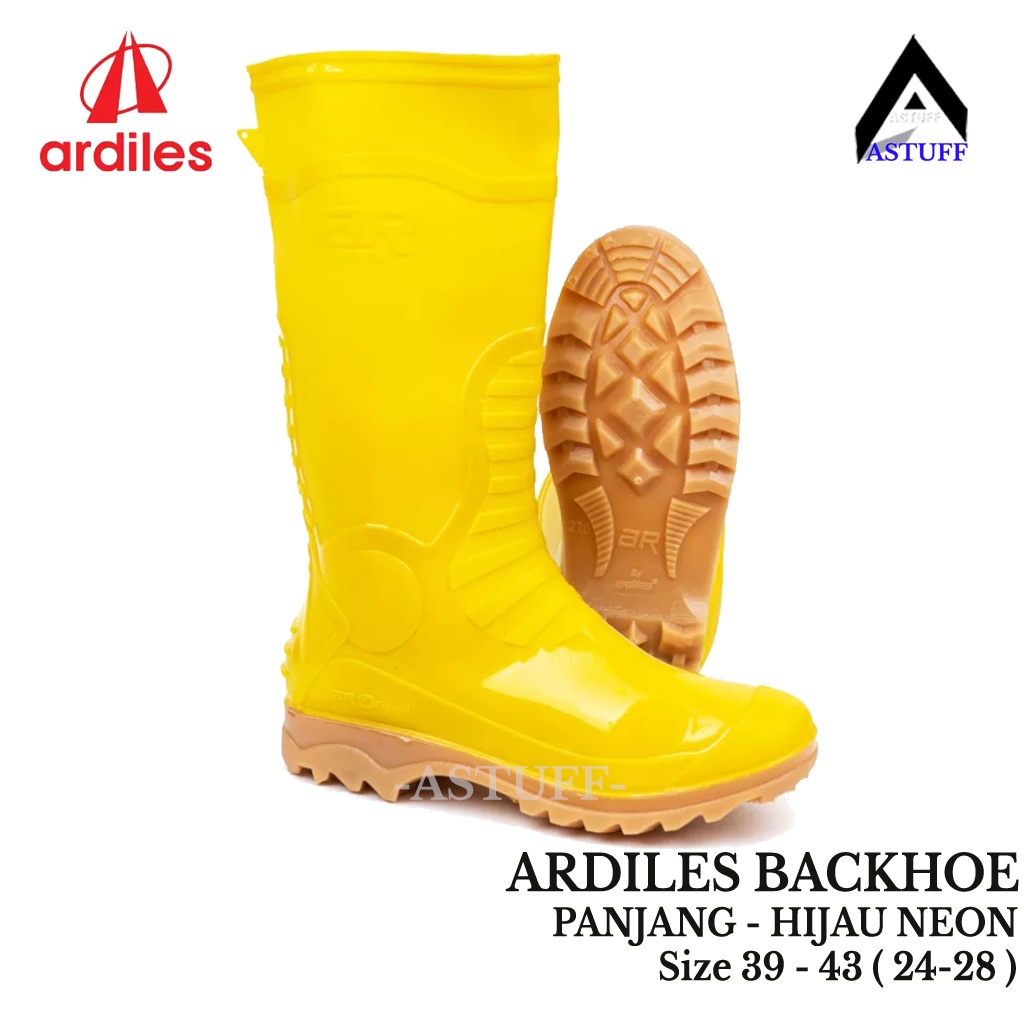 Sepatu Boot Tinggi ARDILES BACKHOE KUNING - Sepatu Motor Tangguh