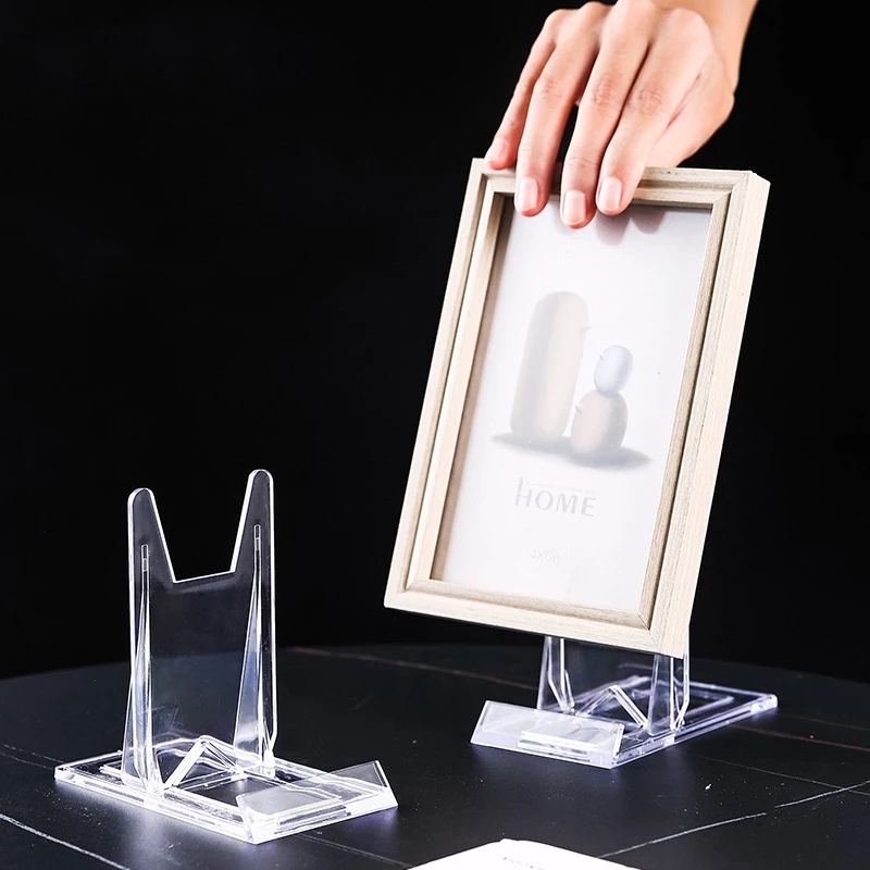 2 Pcs Stand Holder Braket Display Bingkai Foto Bahan Plastik Akrilik Transparan Dapat Dilepas Dapat Disesuaikan Untuk Dekorasi Rumah