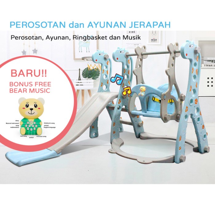 Outdoor Mainan Ayunan Dan Perosotan Anak Ukuran Besar Mainan - Model Jerapah
