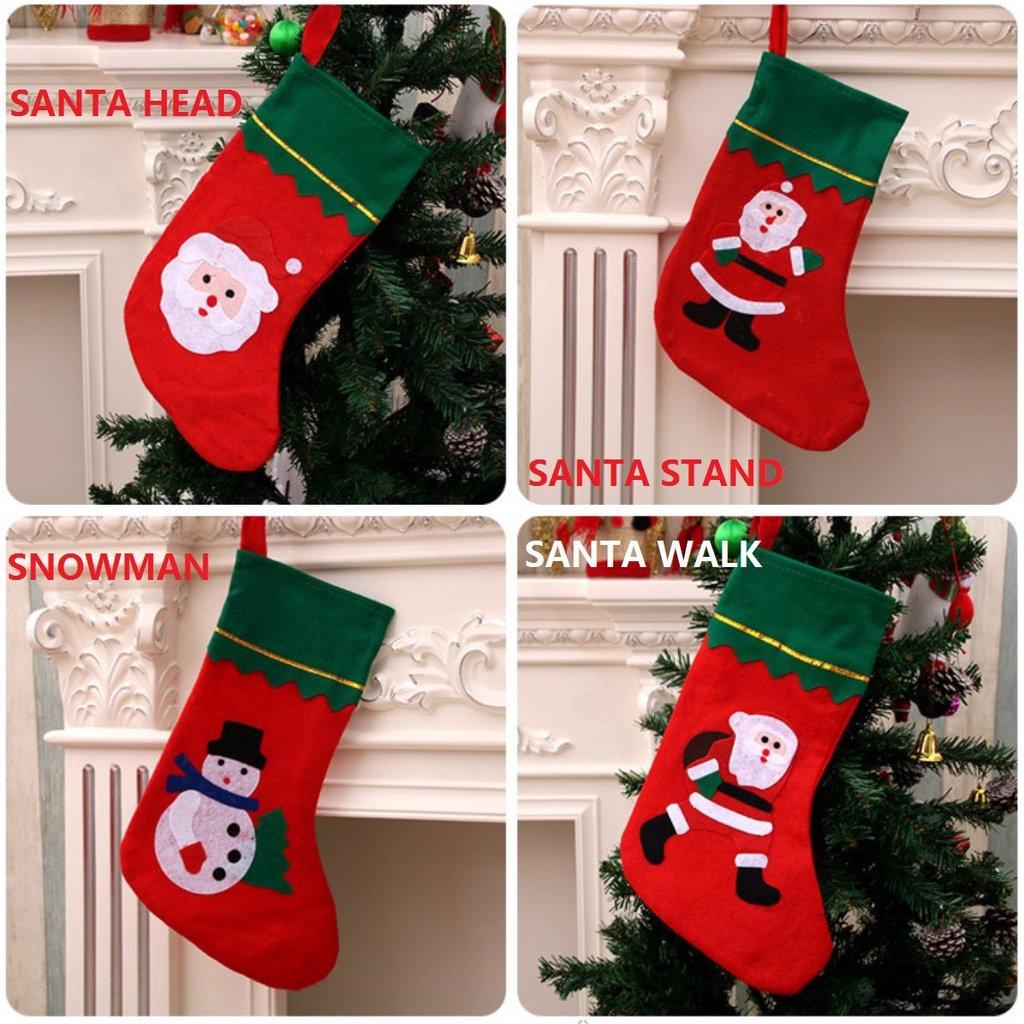 Stocking Kaos Kaki Natal JUMBO Chtistmas Socks Xmas Sock Hiasan Dekorasi Pohon Natal Kantong Souvenir
