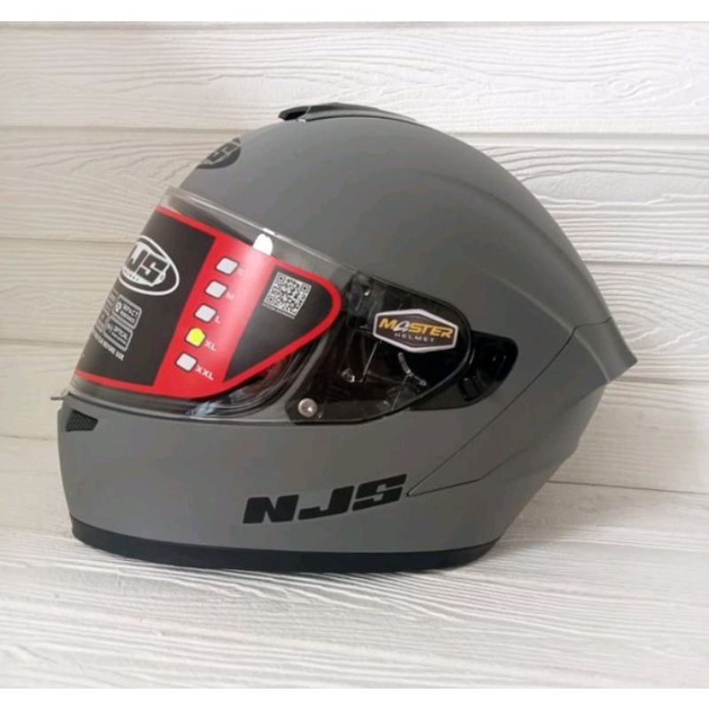 HELM NJS ZX-1 SOLID GREY DOFF Fullface