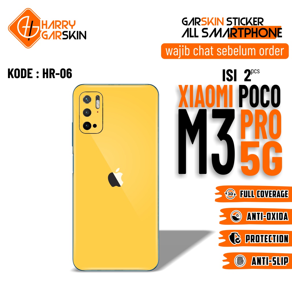 Garskin Skin Protector Xiaomi Poco M3 Pro 5G Kode 06-10 Bisa Custom Via Chat Isi 2.pcs