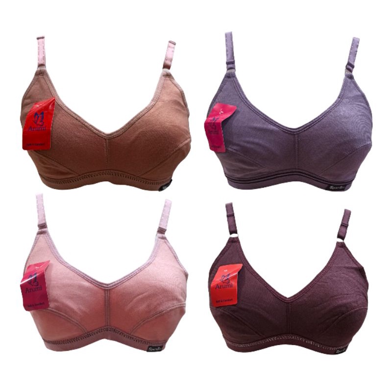 Spot bra wanita bra kaos tanpa busa dan kawat kait 2 Arumi