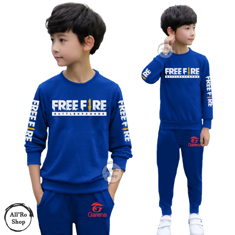 Baju Setelan Anak Remaja ABG UNISEX Olahraga Senam Motif FF EP EP FREE FIRE Booyah Stelan Anak Laki Usia 5 sampai 13 tahun ARS 00053