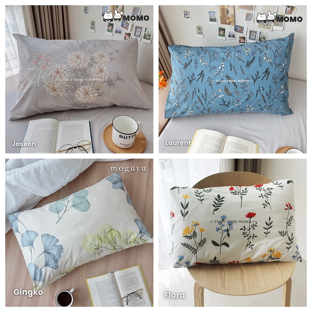 Sarung Bantal / Guling - Katun CVC - Bunga 01
