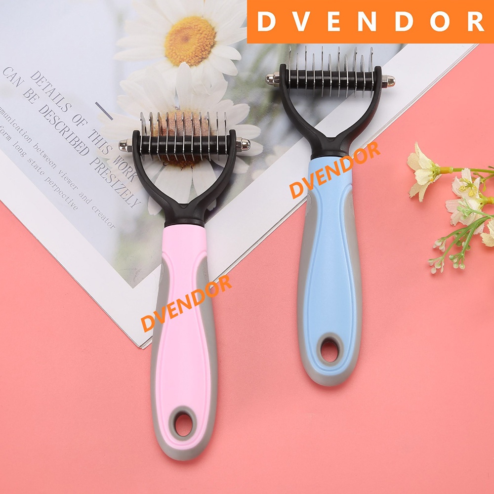 SISIR CUKUR HEWAN ANJING KUCING KNIFE SHEDDING TRIMMER KNOT COMB BRUSH GROMING DOG CAT HAIR REMOVER