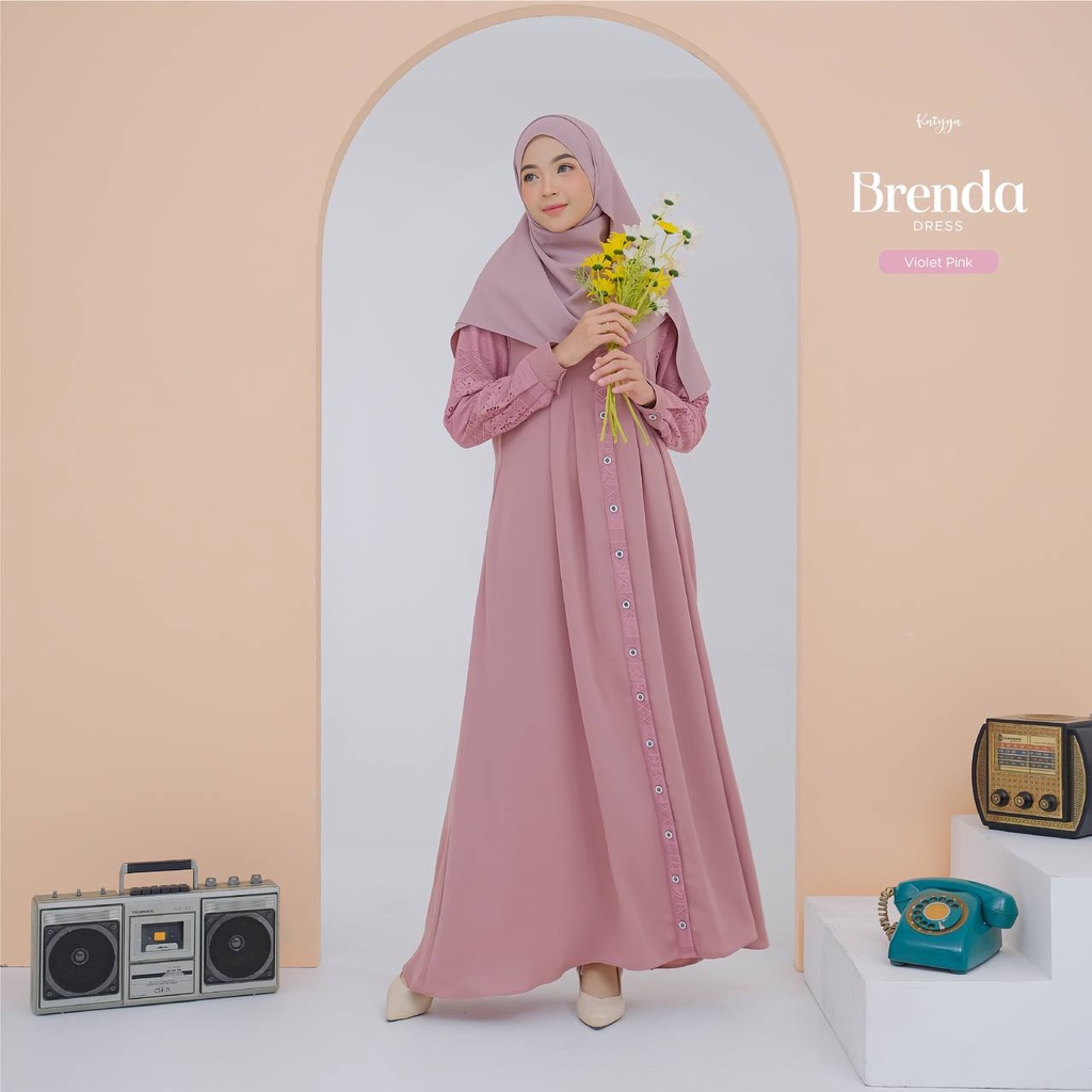 GAMIS POLOS MIX BRUKAT | BRENDA DRESS BY KAIYYA
