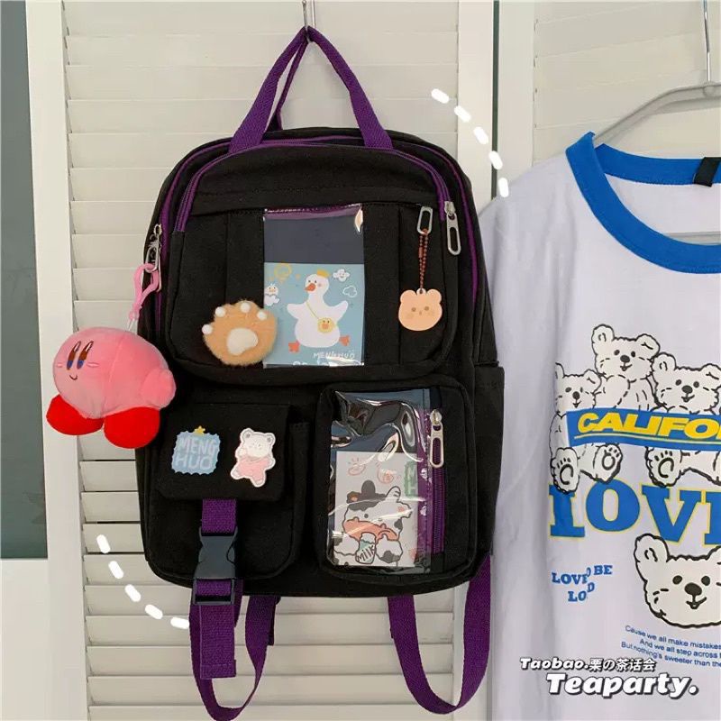 ETALASE KOREA 14/TAS IMPORT ASLI KOREA FREE PIN ACRYLIC LUCU DAN GANTUNGAN BONEKA CUTE/TAS KOREA STYLE UKURAN SD SMP SMA KULIAH REMAJA TERMURAH/TASTAS KOREA IMPORT HIGH QUALITY BAHAN WATERPROOF ANTI AIR FREE PIN ACRYLIC STIKER ANIMASI DAN GANTUNGAN BONEKA