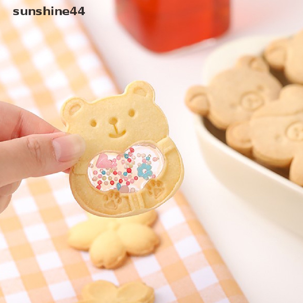 Sunshine 2 / 4Pcs Cetakan Kue / Biskuit DIY Bentuk Beruang Lucu