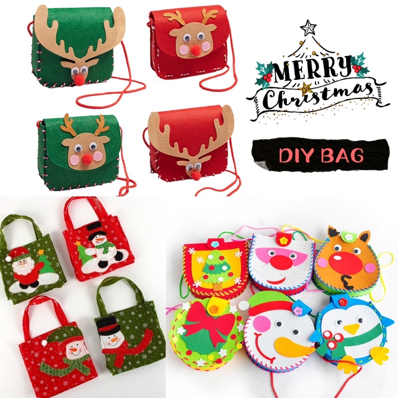 

diy Christmas bag gift bag kantong natal hadiah natal diy tas natal