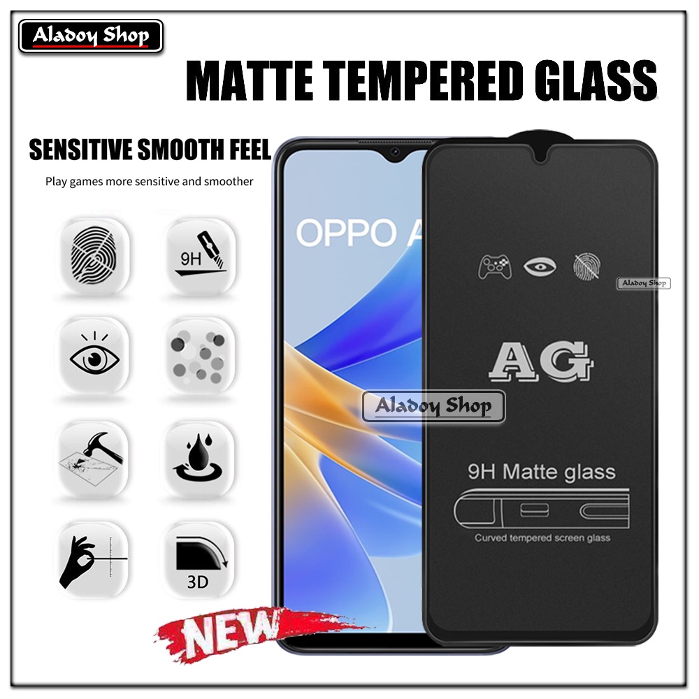 Oppo A17 PAKET 2IN1 Tempered Glass Matte Anti Glare Full Layar dan Tempered Glass Kamera