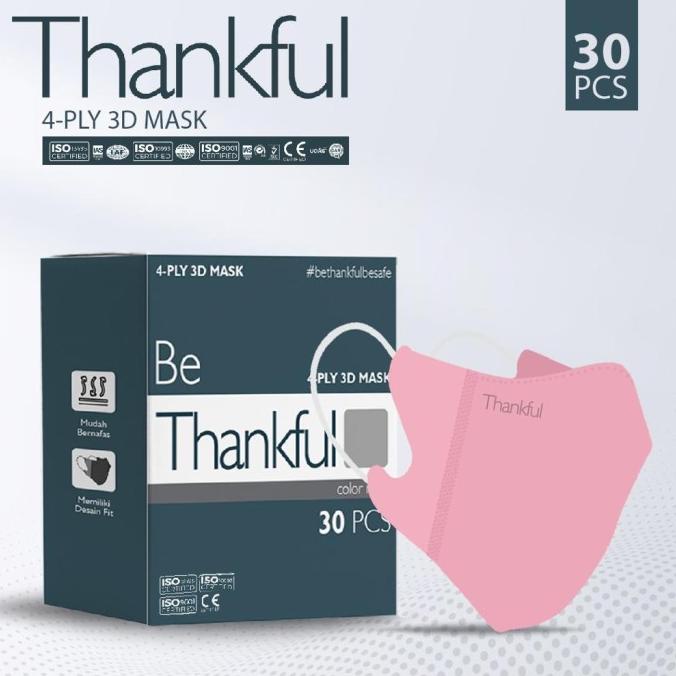 masker thankful 4 ply Duckbill Warna Coklat / Brown isi 30 Pcs t-ceko-store Segera Beli