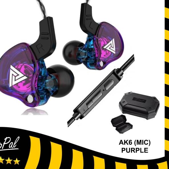 QKZ AK6 (MIC) Original Headset Earphone Bass - Merah