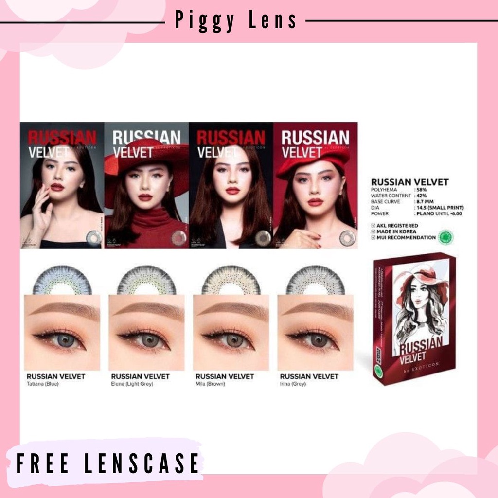 SOFTLENS X2 RUSSIAN VELVET MINUS 3.25 S/D 6.00 + FREE LENSCASE
