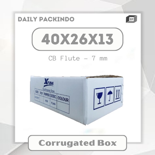 

Kardus/Dus/Corrugated/Box White Kraft Ukuran 40x26x13 Cm Double wall