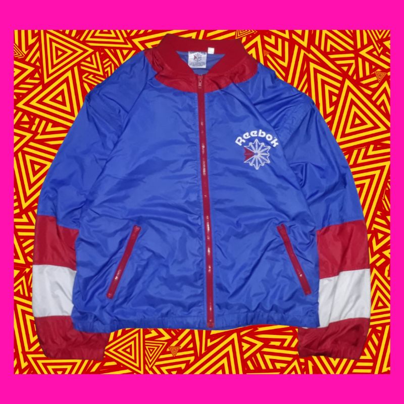 Jaket Windbreaker Reebok Vintage Colorblock second brand