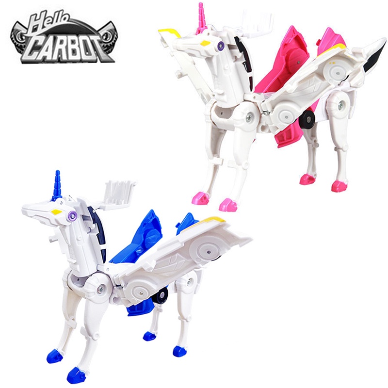 Transformasi Carbot Mainan Unicorn Figure Model Kendaraan Robot Hello Collection