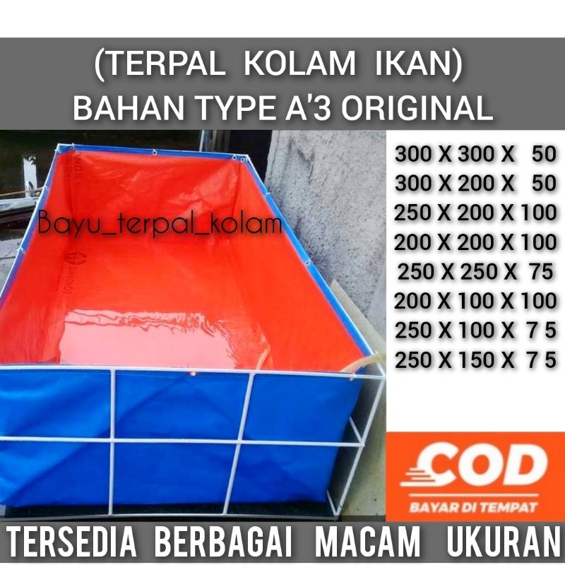 TERPAL KOLAM IKAN BERBAGAI MACAM UKURAN TYPE A'3 &amp; A'5 KOREA