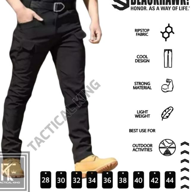 Celana panjang Blackhawk Tactical Tornado/Celana PDL/Celana Cargo - Hitam, 28