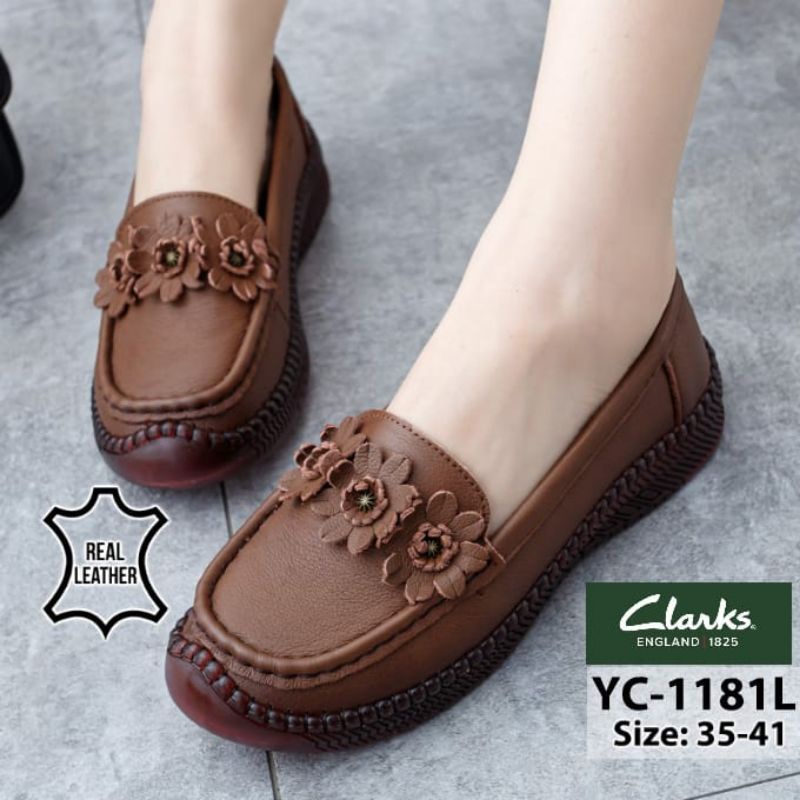 CLARKS / Clarks sepatu YC-1181L Leather / Clarks sepatu wanita melati