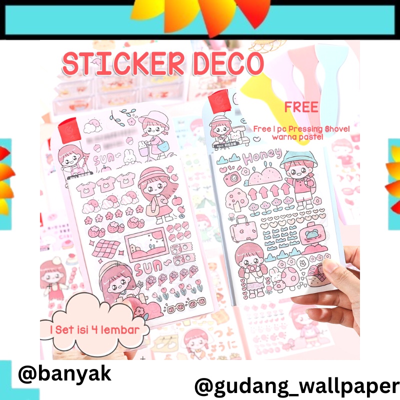 1 set isi 4 Lembar Sticker Deco Aesthetic Lucu Momo Stiker Anti Air Tumblr DIY Hp Dekorasi Buku Diary Memo Journal Catatan Harian Anak Sekolah Alat Tulis Bahan Stiker Transparant Bisa Untuk Kado Ulang Tahun Bahan Kertas @gudang_wallpaper