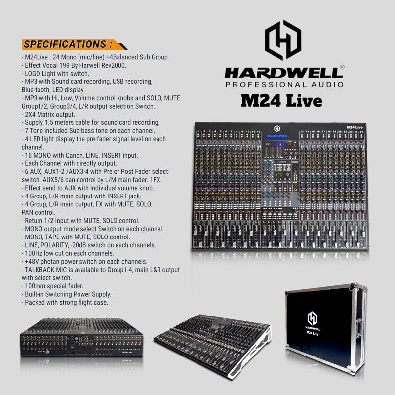 Mixer Audio Hardwell M 24 Live Original 24 Channel HARDWELL M24 Live