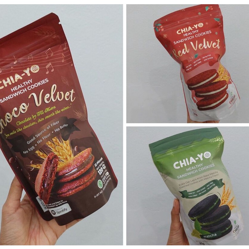 

Chiayo Healthy Sandwich Cookies Gluten Free (Choco Velvet, Red Velvet, & Matcha)