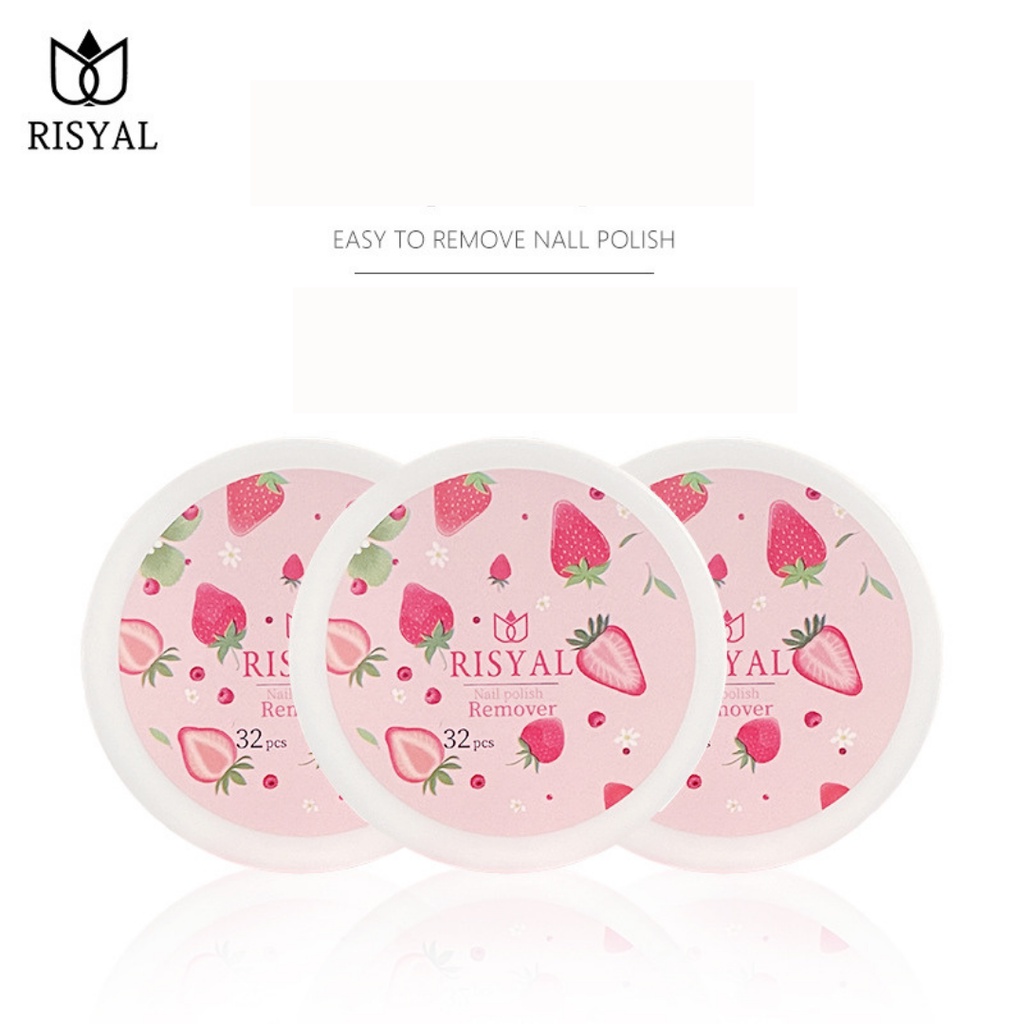 RISYAL BOLANYA Nail Remover Penghapus Cat Kuku Isi 32Pcs Manicure