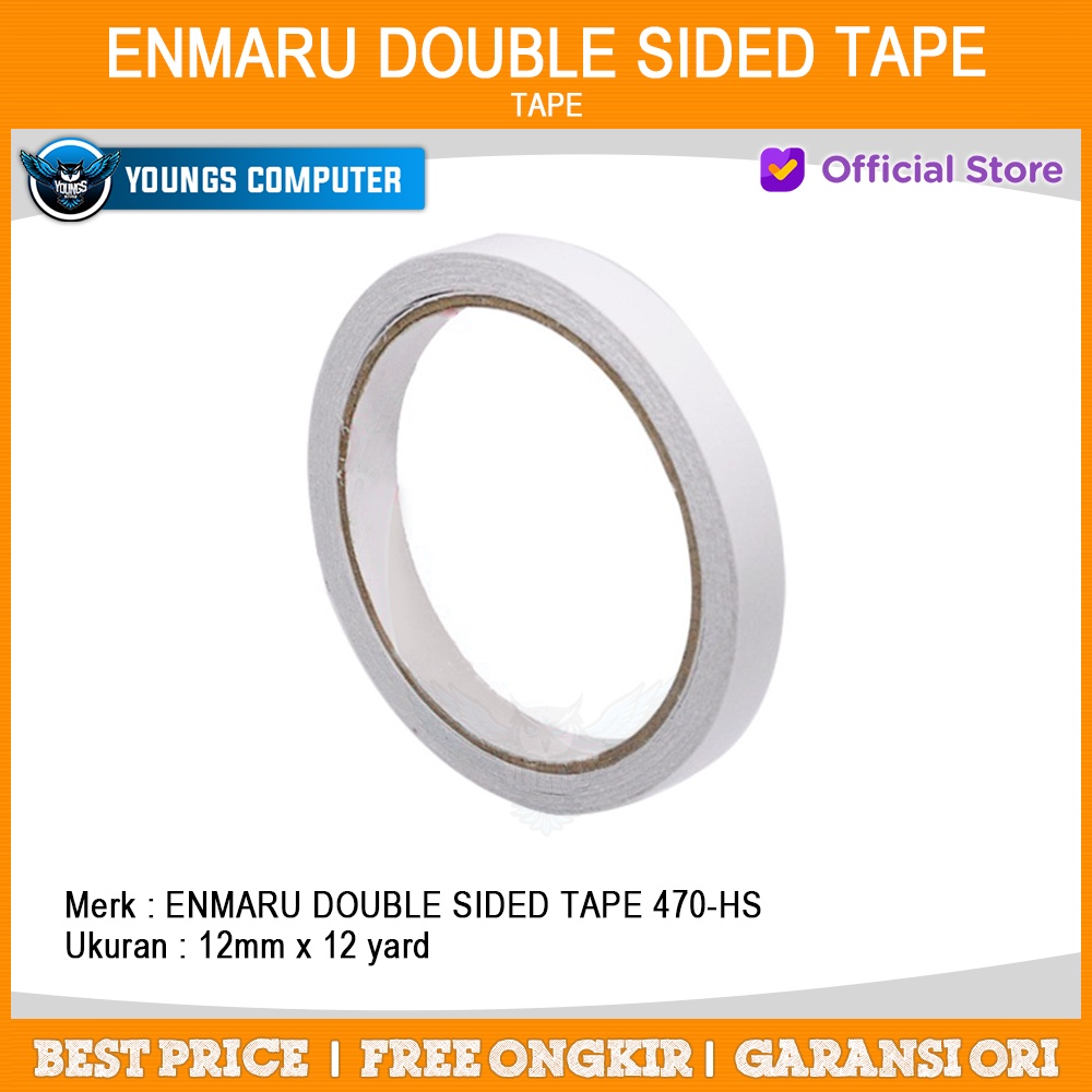 Selotip Isolasi ENMARU DOUBLE SIDED TAPE 470-HS 12mm x 12 yard